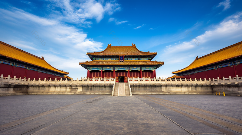 蓝色天空影视剧拍摄地仿造宫殿景观实拍摄影图,高清,摄影图,摄影图片,图片大全,摄影图免费下载